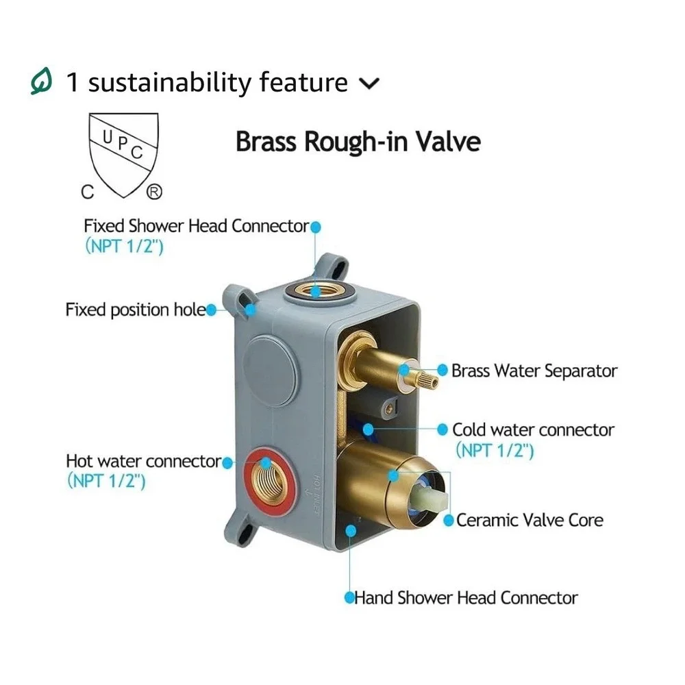 Brushed Gold Shower Faucet Set 10